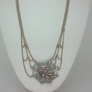 Rare Betsy Johnson "Spider Lux" unique spider necklace, B10705-N01..